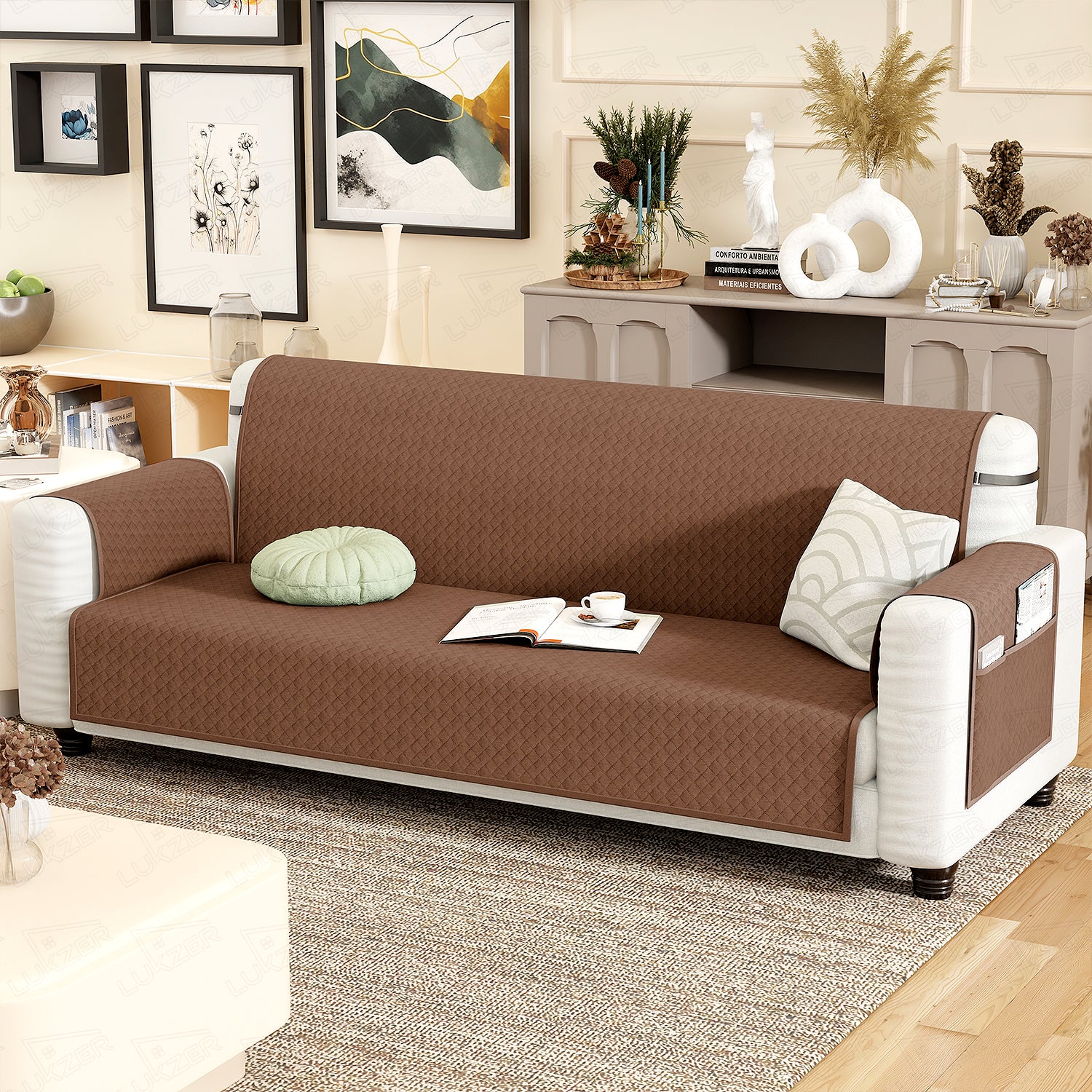 Lukzer Quilted Sofa Cover Mat