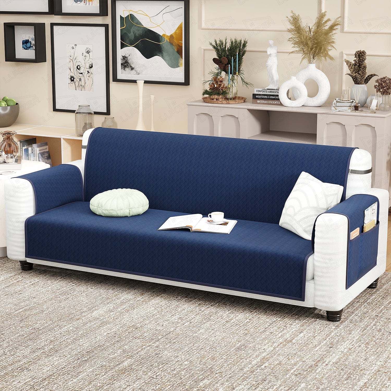 Lukzer Quilted Sofa Cover Mat