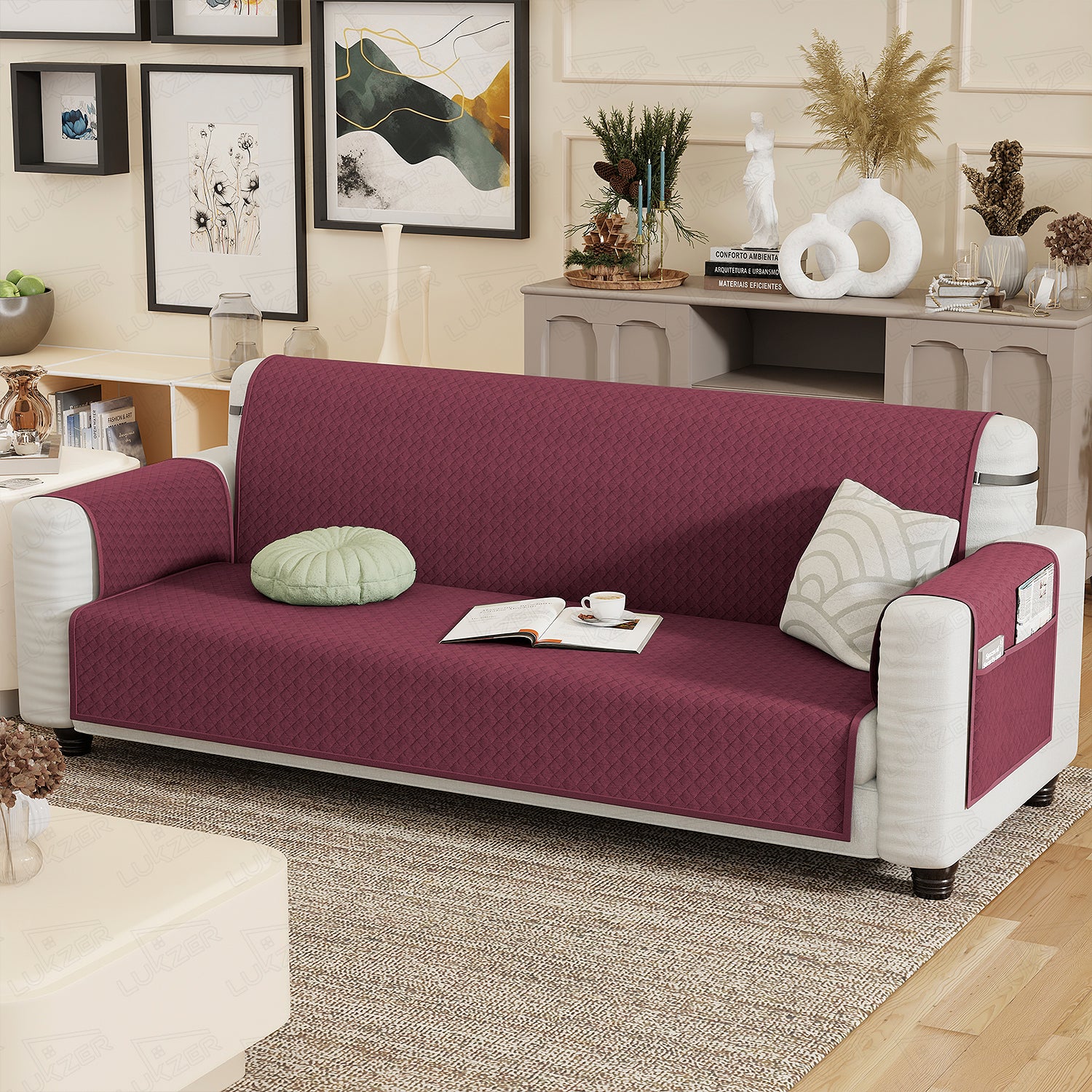 Lukzer Quilted Sofa Cover Mat