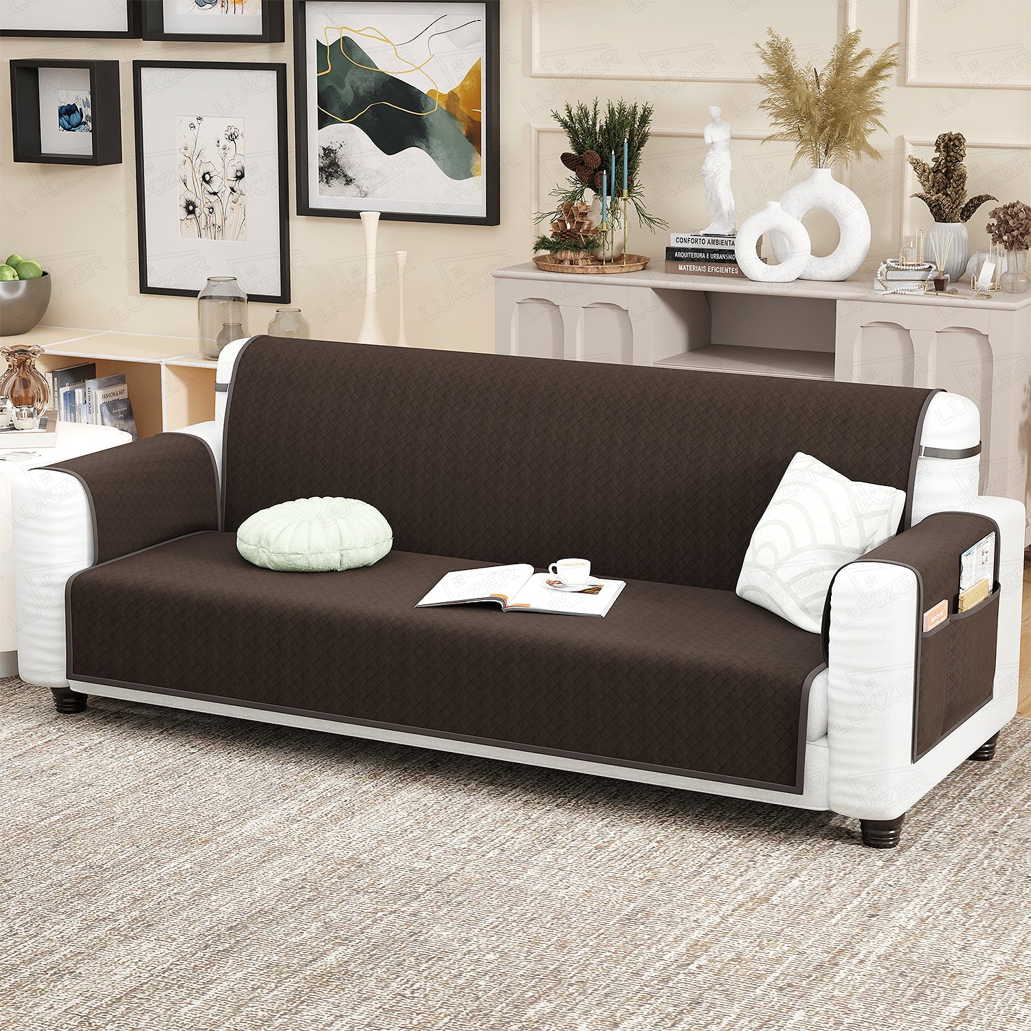 Lukzer Quilted Sofa Cover Mat