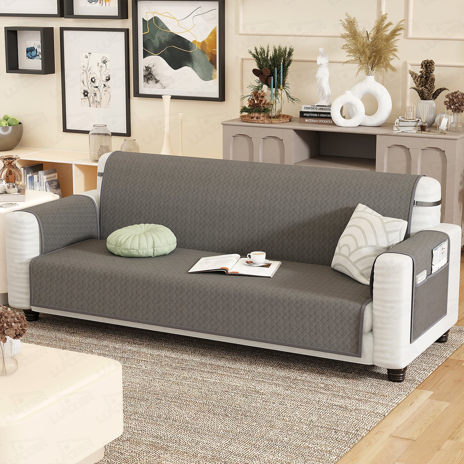 Lukzer Quilted Sofa Cover Mat