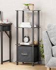 Lukzer Multipurpose Storage Rack – Metal Frame with Fabric Drawers (White/Oak Brown/Wenge, Model: MR-024)
