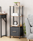 Lukzer Multipurpose Storage Rack – Metal Frame with Fabric Drawers (White/Oak Brown/Wenge, Model: MR-024)