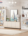 Lukzer Engineered Wood Bookshelf (MR-032) | Open Display Rack – Oak Brown, Wenge, White