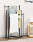 Lukzer Premium Metal Towel Rack – Sturdy & Stylish (Black/White, Model: MGS-007)