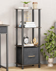 Lukzer Multipurpose Storage Rack – Metal Frame with Fabric Drawers (White/Oak Brown/Wenge, Model: MR-024)