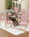 Jacquard Chair Covers (Pastel Dotted Stripe Pattern)