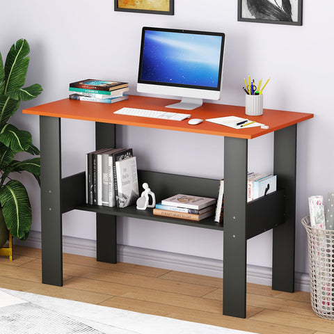 Lukzer Space-Saving Computer Table with Shelf – Modern Design, 7 Colors (ST-004)