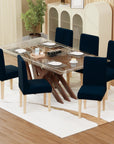 Jacquard Chair Covers (Pastel Dotted Stripe Pattern)
