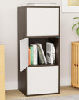 Lukzer 3-Layer Open Bookshelf & Display Rack – Engineered Wood, Oak, Brown & Wenge (MR-017)