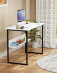 Lukzer Metal Frame Computer Desk – Engineered Wood Top (White Frame/Oak Brown Board, Black Frame/White Board) (Model: STM-005)
