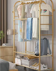 Lukzer Multifunctional Metal Garment Rack – A-Shape, 35x120x168cm (Gold/Black/White)