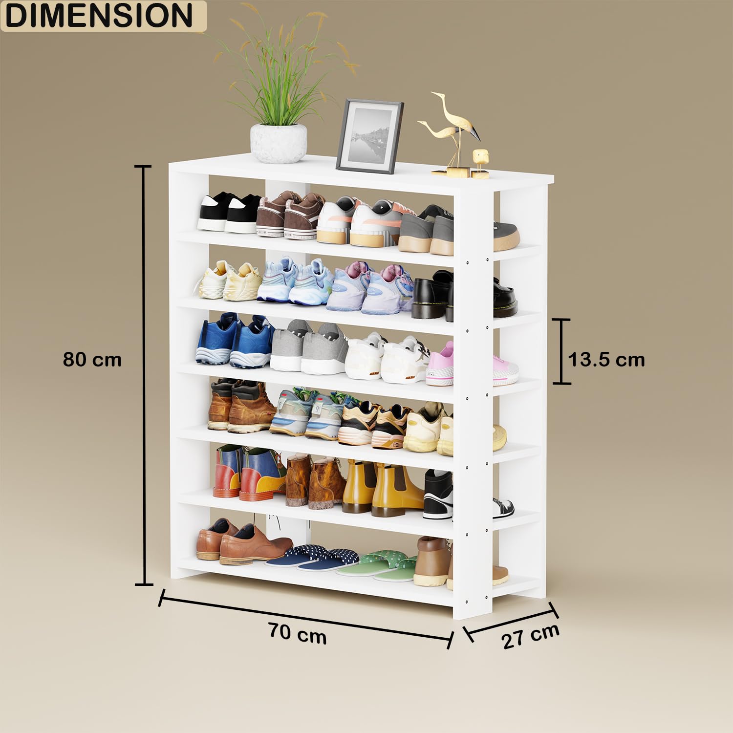 Lukzer 5-Layer Shoe Rack &amp; Open Display Shelf – Versatile Storage Organizer (Model: SR-002)