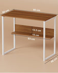 Lukzer STM-004 Sturdy Computer Desk – Metal Frame, Engineered Wood Top (White/Oak Brown, Black/White)