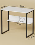 Lukzer STM-004 Sturdy Computer Desk – Metal Frame, Engineered Wood Top (White/Oak Brown, Black/White)