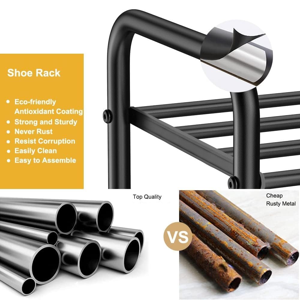 Lukzer Metal Shoe Rack &amp; Open Display Shelf – Durable Storage Organizer