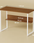 Lukzer Metal Frame Computer Desk – Engineered Wood Top (White Frame/Oak Brown Board, Black Frame/White Board) (Model: STM-005)