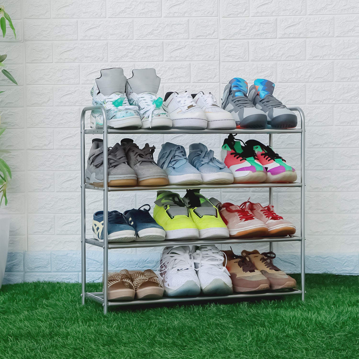 Lukzer Metal Shoe Rack &amp; Open Display Shelf – Durable Storage Organizer