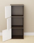 Lukzer 3-Layer Open Bookshelf & Display Rack – Engineered Wood, Oak, Brown & Wenge (MR-017)