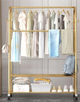 Lukzer Multifunctional Metal Garment Rack – A-Shape, 35x120x168cm (Gold/Black/White)