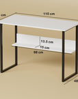 Lukzer Metal Frame Computer Desk – Engineered Wood Top (White Frame/Oak Brown Board, Black Frame/White Board) (Model: STM-005)