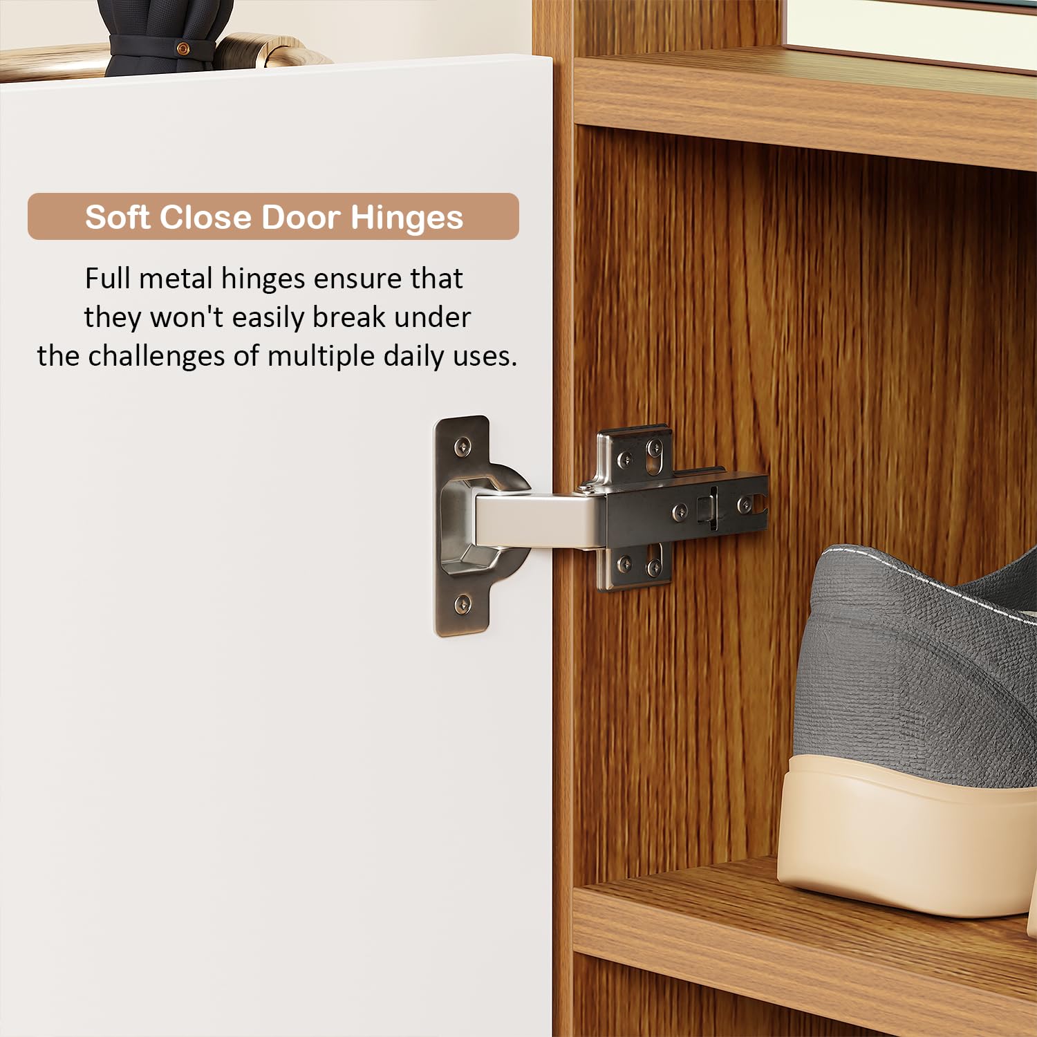 Lukzer 4-Layer Shoe Rack with Doors – Space-Saving Storage Organizer (Model: SR-003)