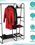 Lukzer Multi-Layer A-Frame Garment Rack – 5+1 Storage Shelves (Black, 150x100x39.5cm)