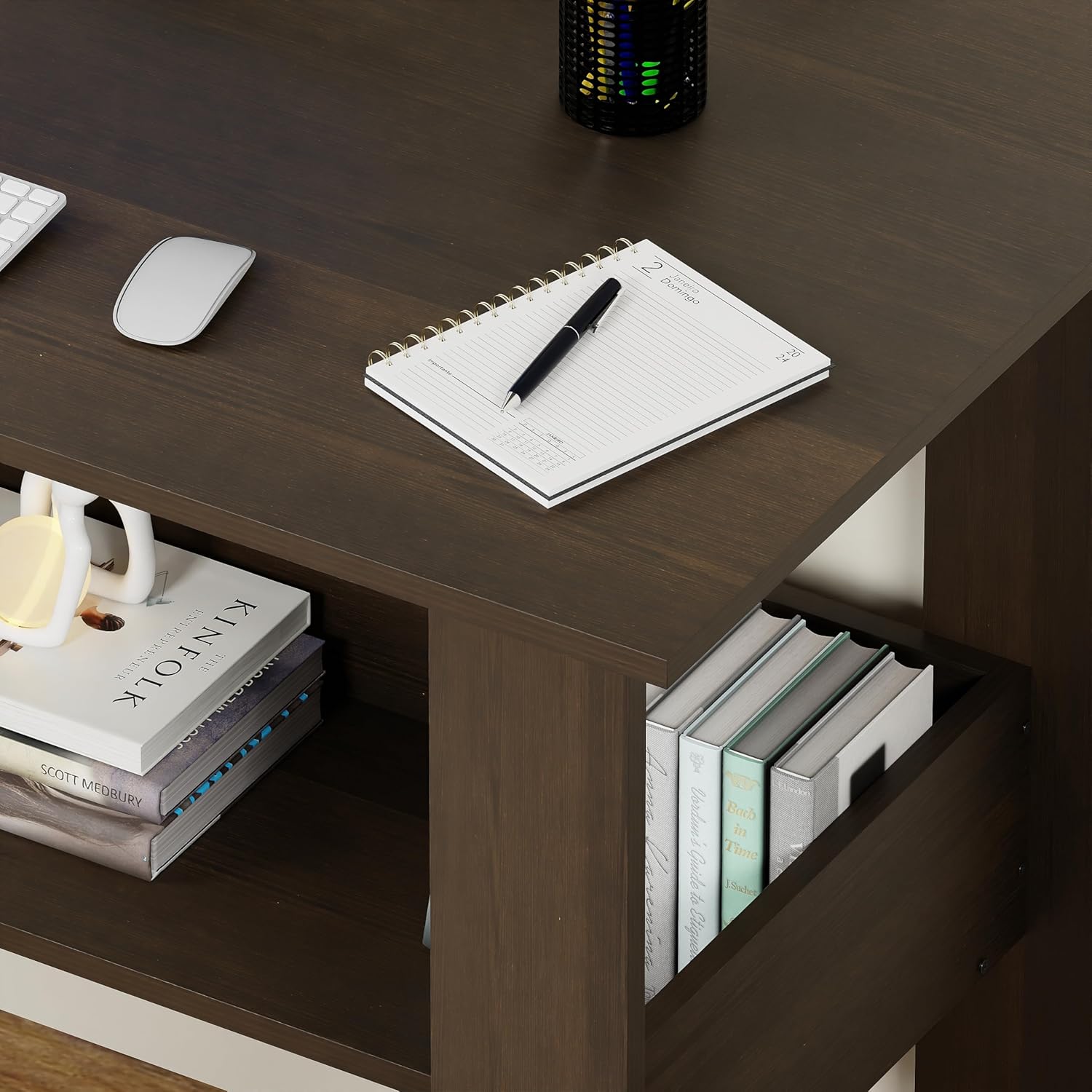 Lukzer Space-Saving Computer Table with Shelf – Modern Design, 7 Colors (ST-004)