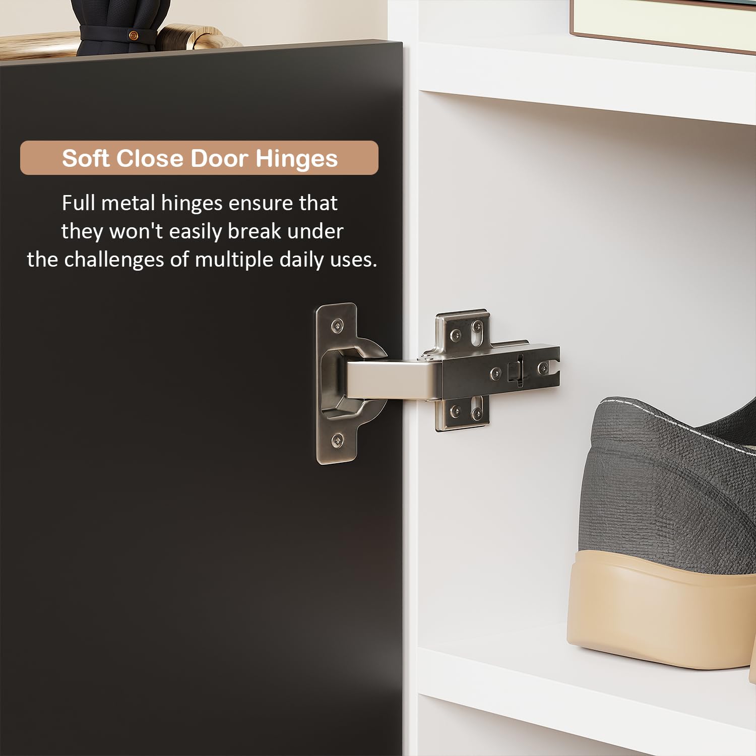 Lukzer 4-Layer Shoe Rack with Doors – Space-Saving Storage Organizer (Model: SR-003)