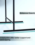 Lukzer Curve Design Double Pole Garment Rack – Sturdy Clothing Stand (Black, 160x63x43.5cm)