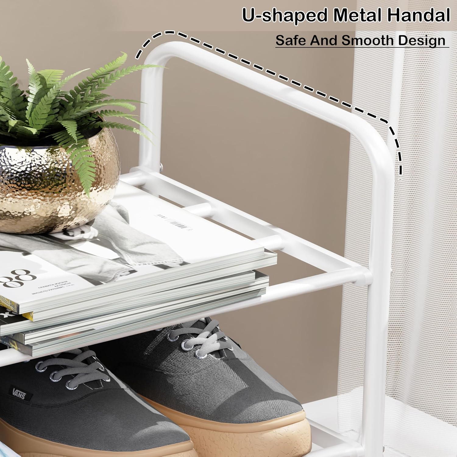Lukzer Metal Shoe Rack &amp; Open Display Shelf – Durable Storage Organizer