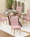 Jacquard Chair Covers (Pastel Dotted Stripe Pattern)
