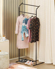Lukzer Curve Design Double Pole Garment Rack – Sturdy Clothing Stand (Black, 160x63x43.5cm)