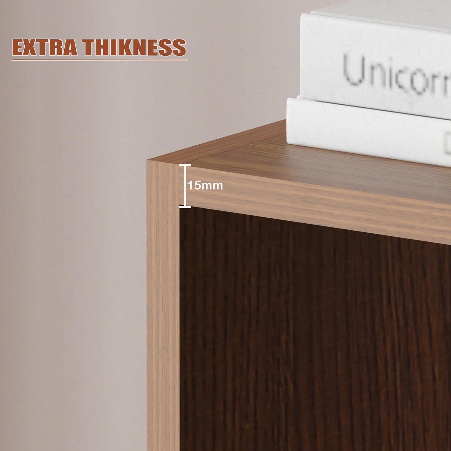 Lukzer 8-Shelf Engineered Wood Bookshelf &amp; Open Display Rack – Dual Color (White &amp; Oak Brown) | MR-009, 110x60x28 cm