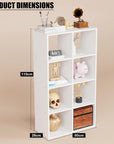 Lukzer 8-Shelf Engineered Wood Bookshelf & Open Display Rack – Dual Color (White & Oak Brown) | MR-009, 110x60x28 cm