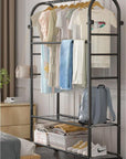 Lukzer Multifunctional Metal Garment Rack – A-Shape, 35x120x168cm (Gold/Black/White)