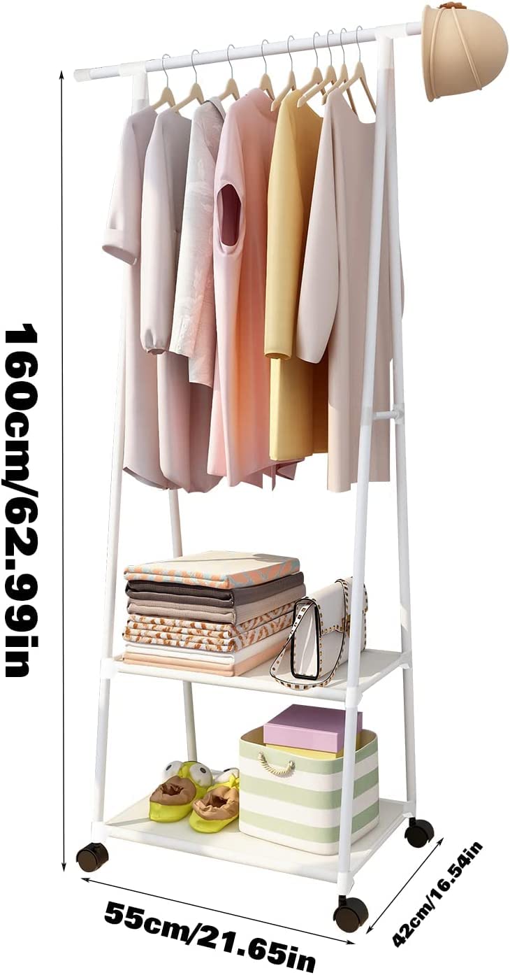 Lukzer A-Shape Garment Stand with 2 Bottom Shelves – Sturdy Clothing Rack (Model: AS-01)