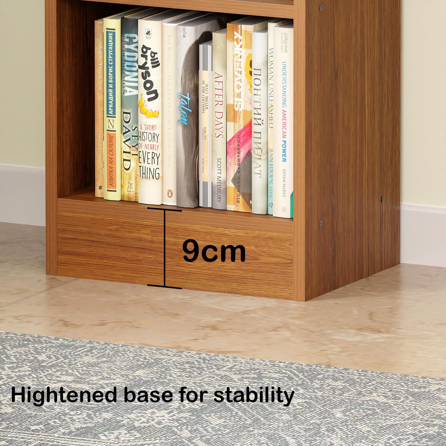 Lukzer 3-Layer Engineered Wood Multipurpose Rack &amp; Bookshelf – Light Oak, Oak, Brown, White, Wenge (MR-010, 90x33x24 cm)