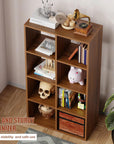 Lukzer 8-Shelf Engineered Wood Bookshelf & Open Display Rack – Dual Color (White & Oak Brown) | MR-009, 110x60x28 cm