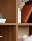 Lukzer 8-Shelf Engineered Wood Bookshelf & Open Display Rack – Dual Color (White & Oak Brown) | MR-009, 110x60x28 cm
