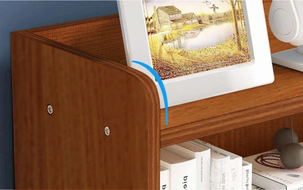 Lukzer 6-Layer Engineered Wood Bookshelf &amp; Open Display Rack – Multi-Purpose Organizer (White, Light Oak &amp; Oak Brown) | MR-007, 136x24x71cm