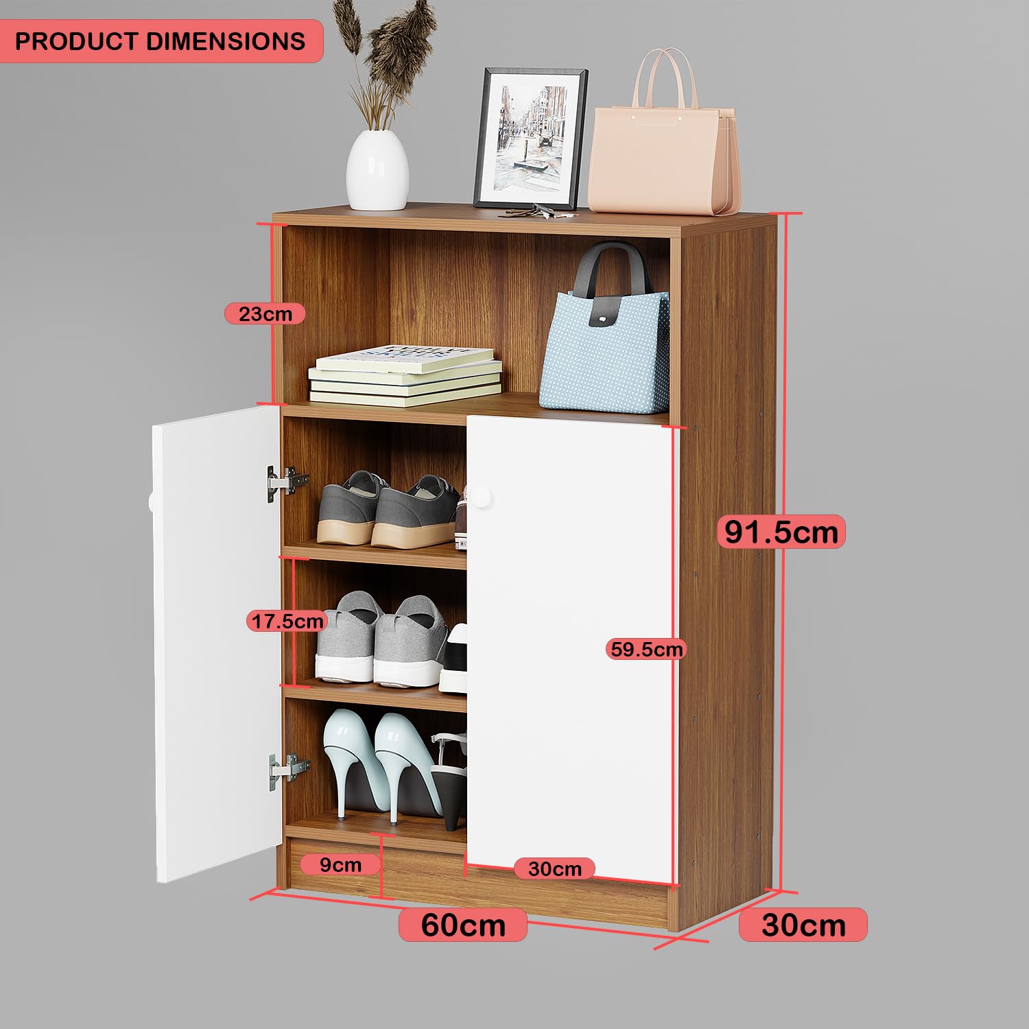 Lukzer 4-Layer Shoe Rack with Doors – Space-Saving Storage Organizer (Model: SR-003)