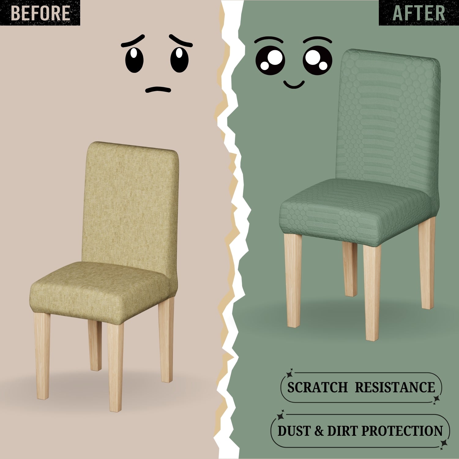 Jacquard Chair Covers (Pastel Dotted Stripe Pattern)