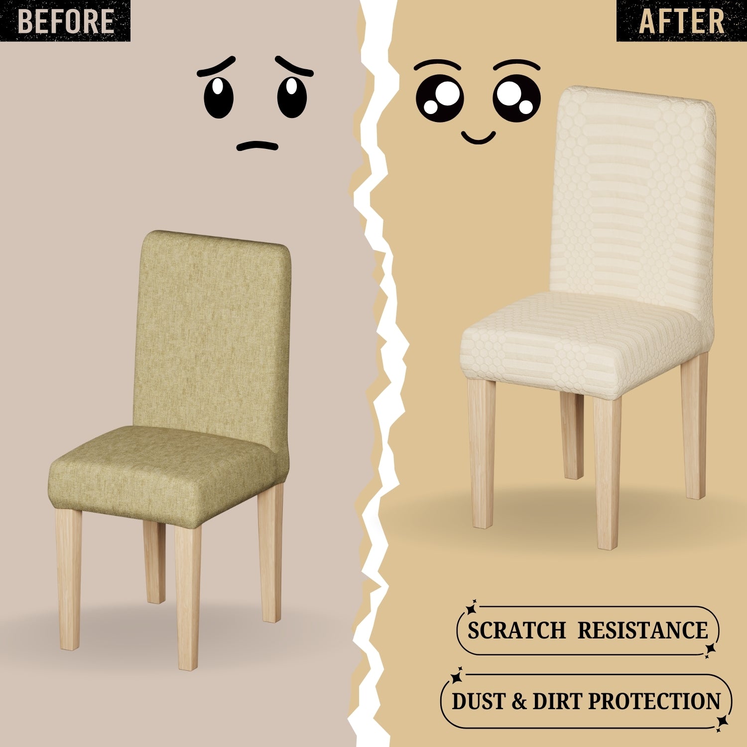 Jacquard Chair Covers (Pastel Dotted Stripe Pattern)