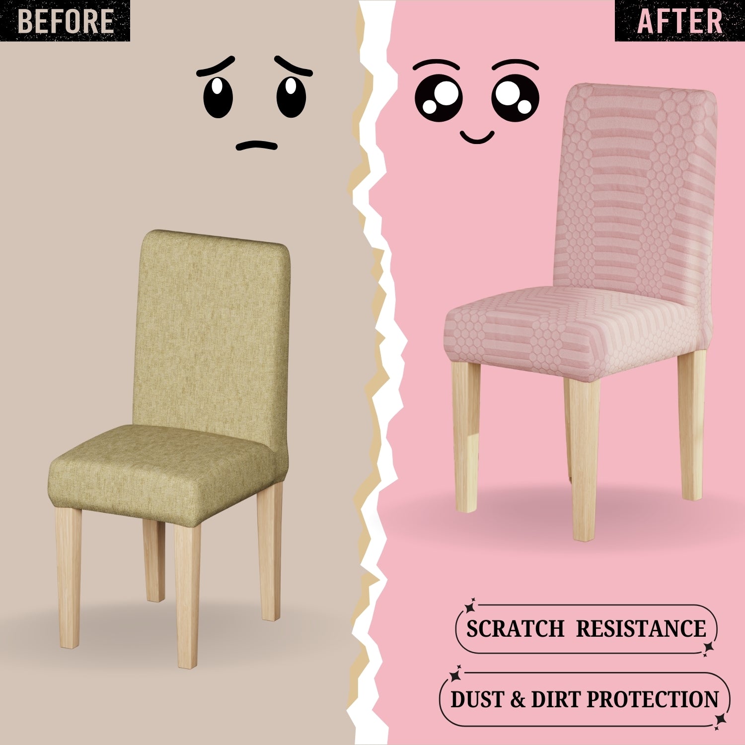 Jacquard Chair Covers (Pastel Dotted Stripe Pattern)