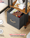 Lukzer Multipurpose Storage Rack – Metal Frame with Fabric Drawers (White/Oak Brown/Wenge, Model: MR-024)