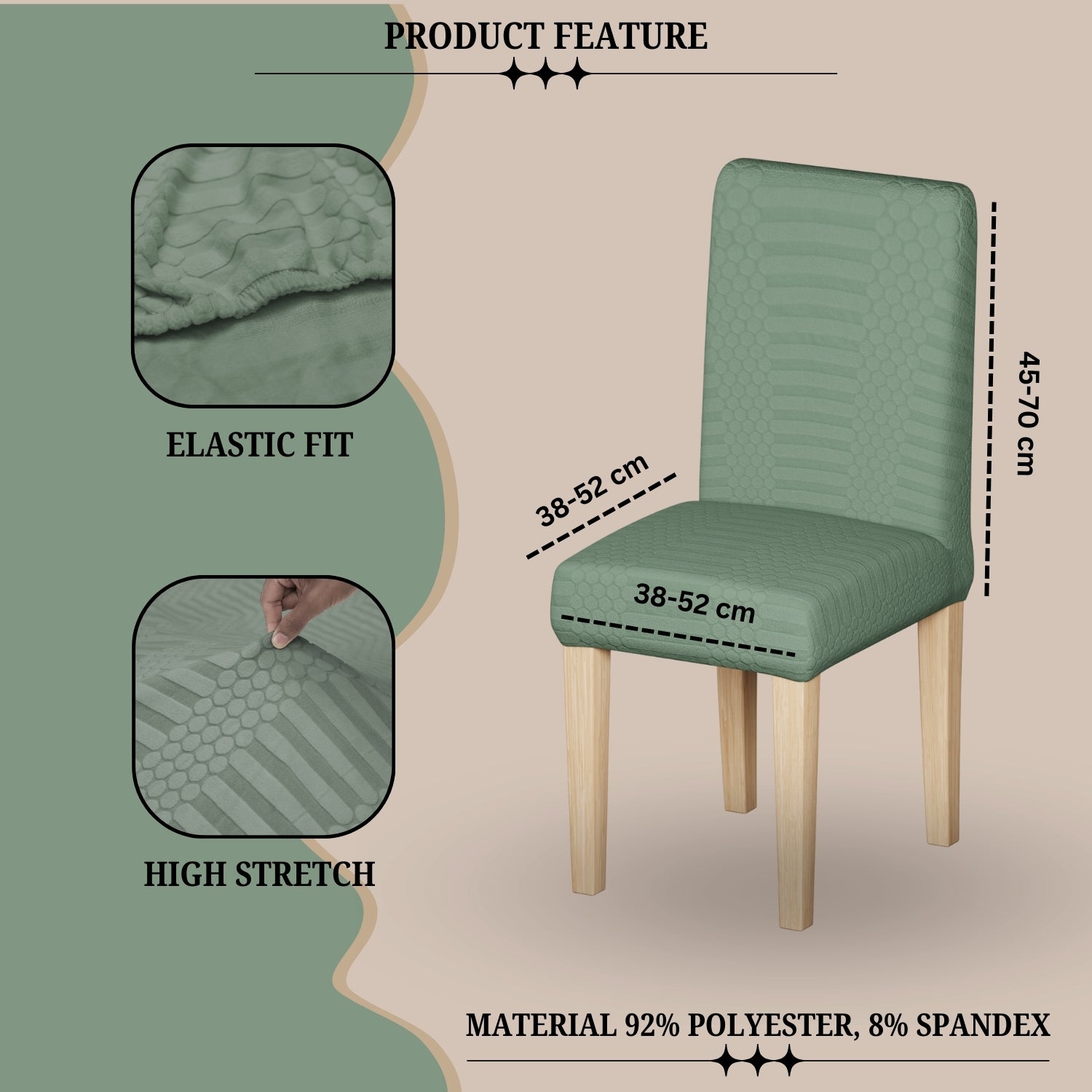 Jacquard Chair Covers (Pastel Dotted Stripe Pattern)