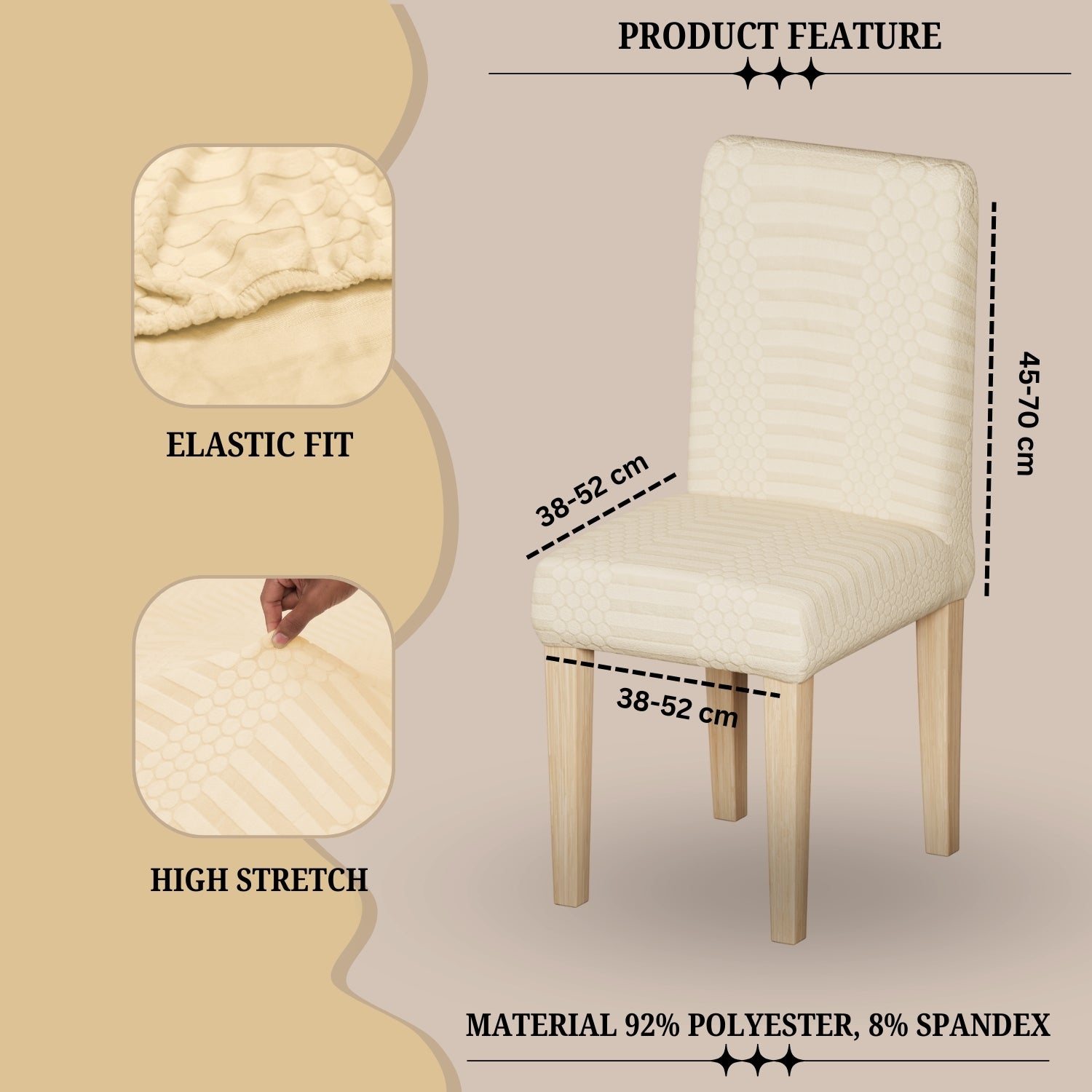 Jacquard Chair Covers (Pastel Dotted Stripe Pattern)