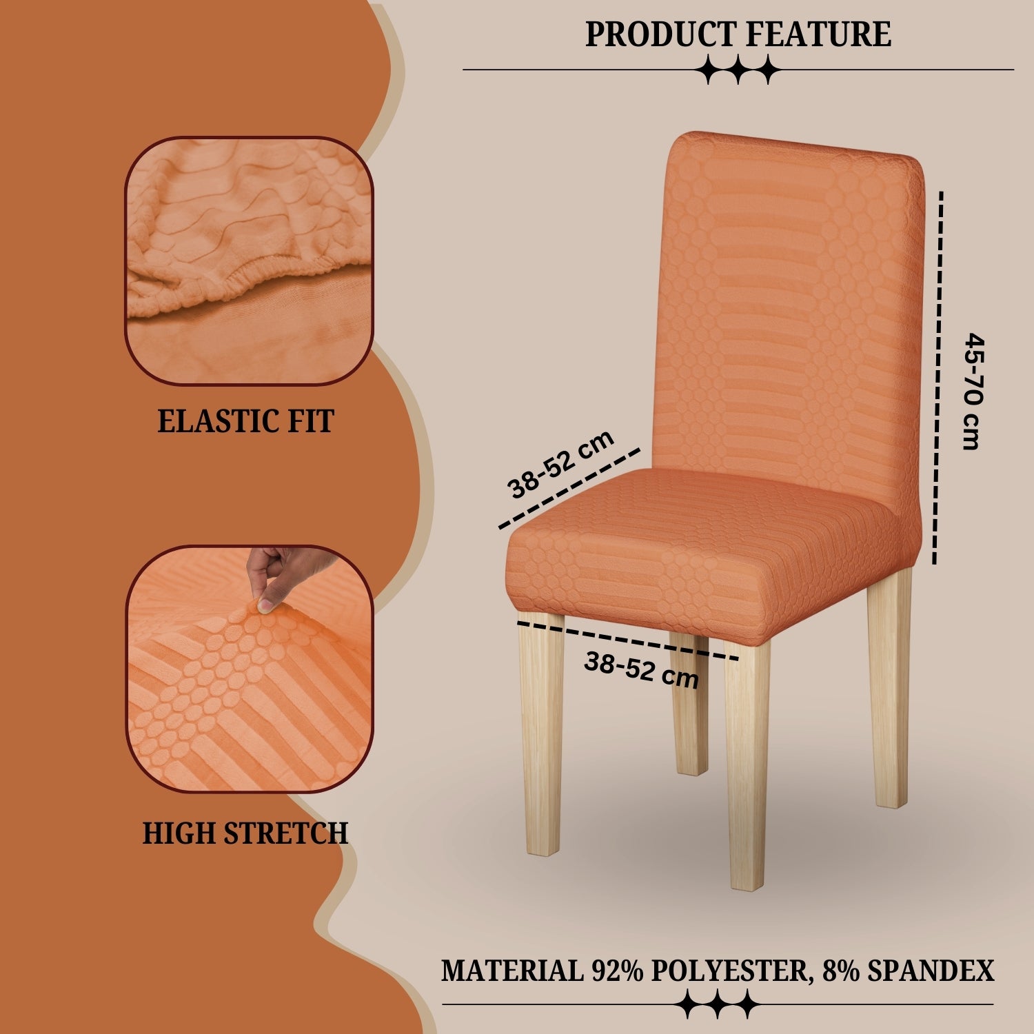 Jacquard Chair Covers (Pastel Dotted Stripe Pattern)