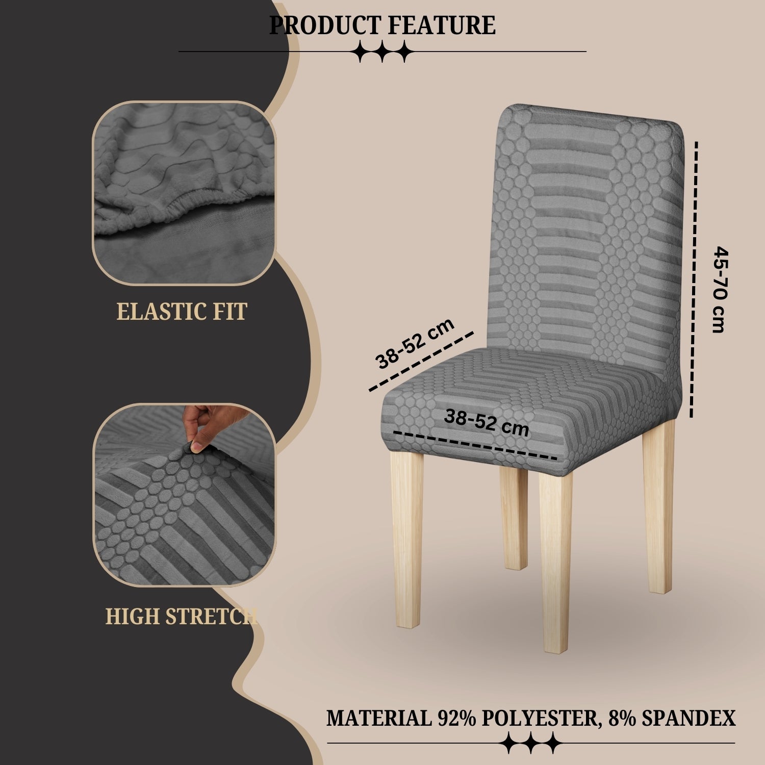 Jacquard Chair Covers (Pastel Dotted Stripe Pattern)